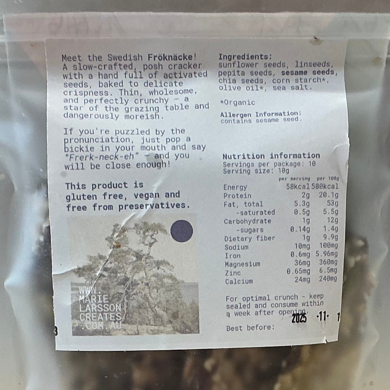 Marie Larsson Fröknäcke Swedish Seed Crackers