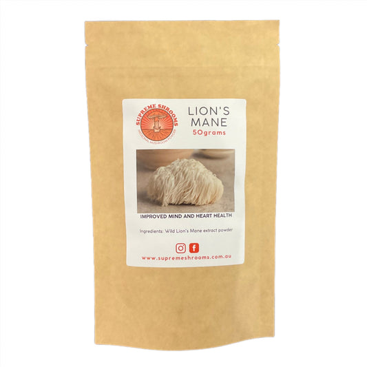Supreme Shrooms - Lion's Mane Medicinal Mushroom Powder 50g