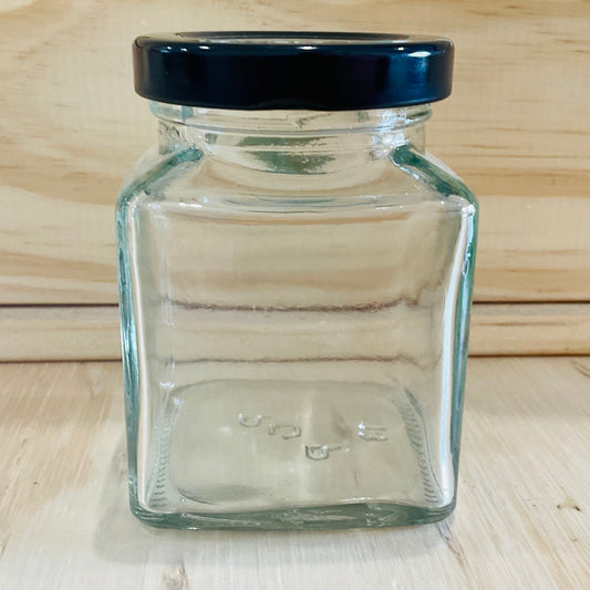190mL Square Jar Black Lid