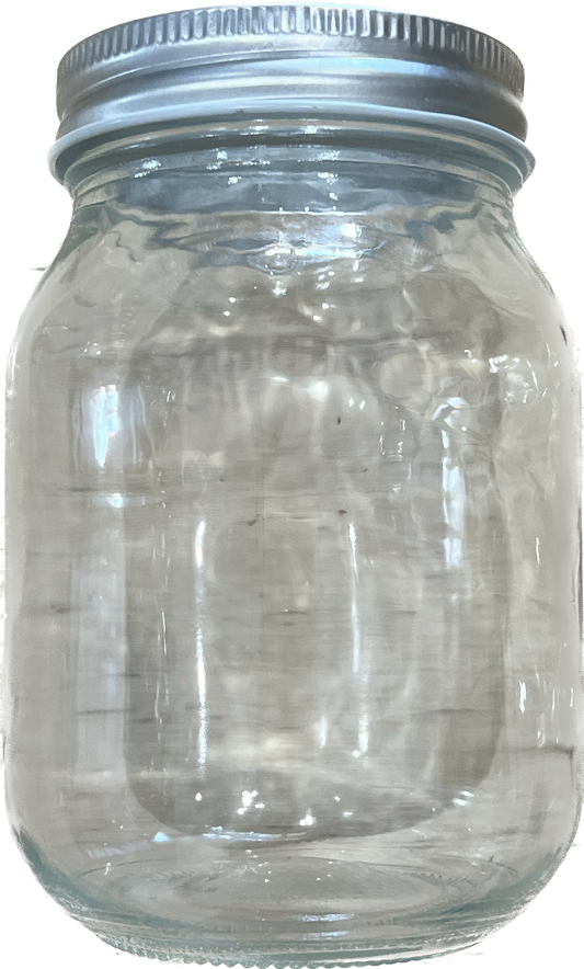 Mason Rounded Square Jar, Sliver lid 450mL