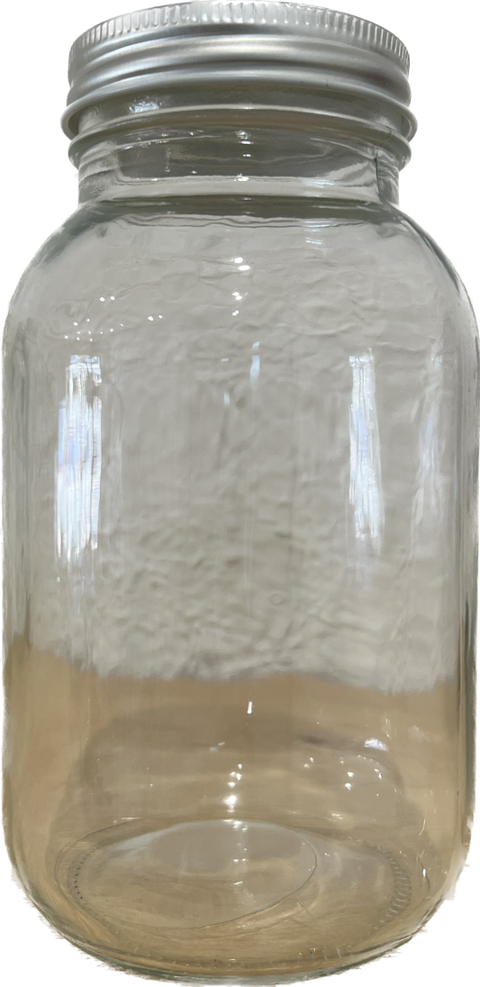 1000mL Mason Rounded Square Jar, Sliver lid