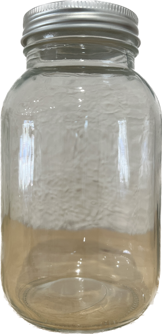 Mason Rounded Square Jar, Sliver lid 750mL